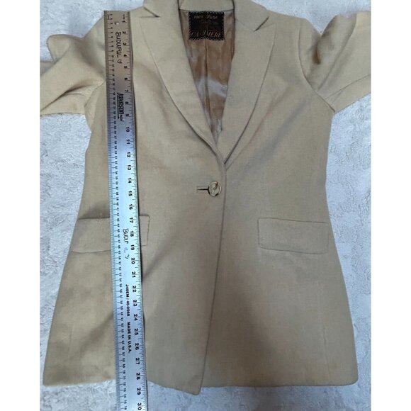 Vintage Martin's Womens Large Blazer Coat Jacket Pure Cashmere 3/4 Sleeve Beige - Picture 7 of 9